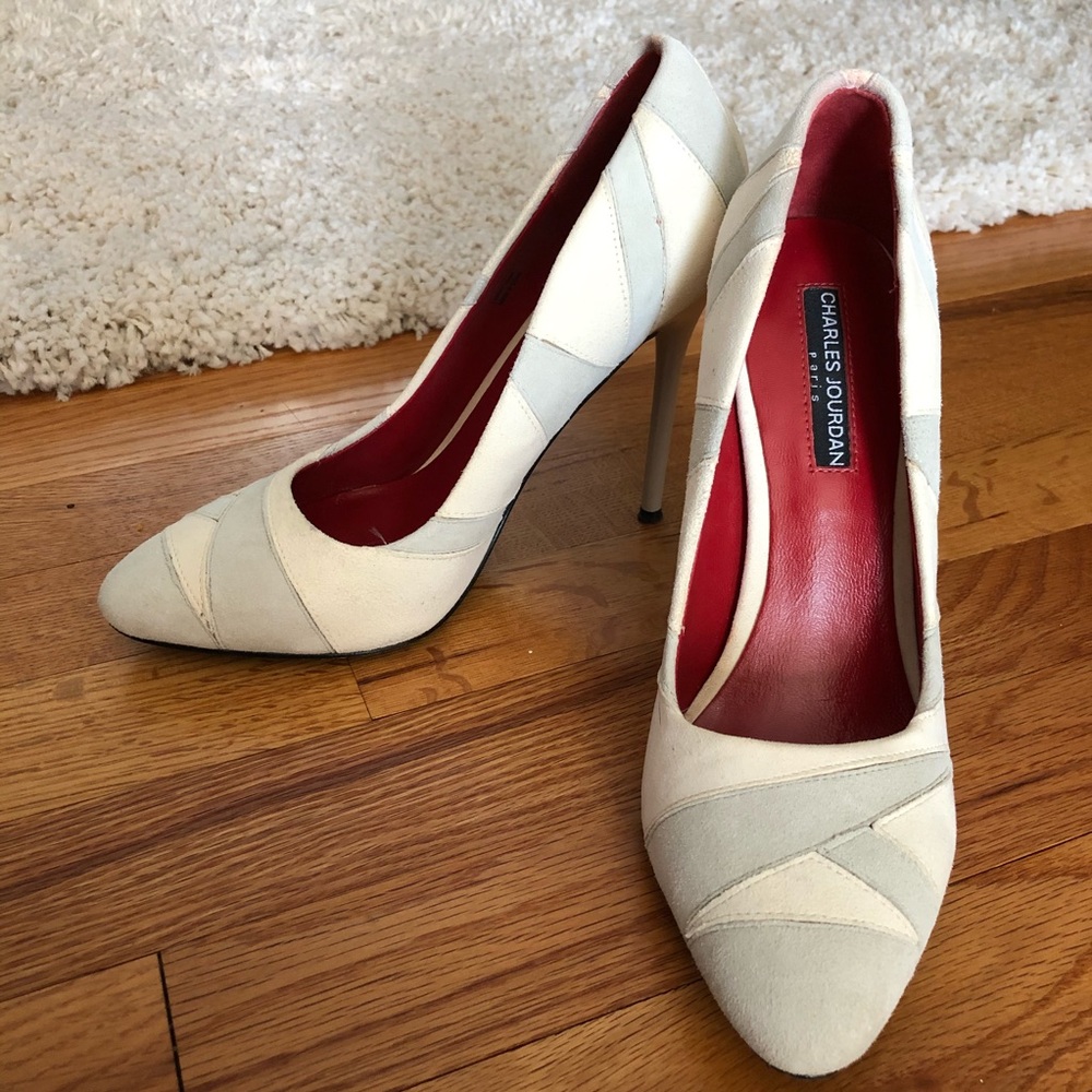 Charles Jourdan suede 4 inch heel